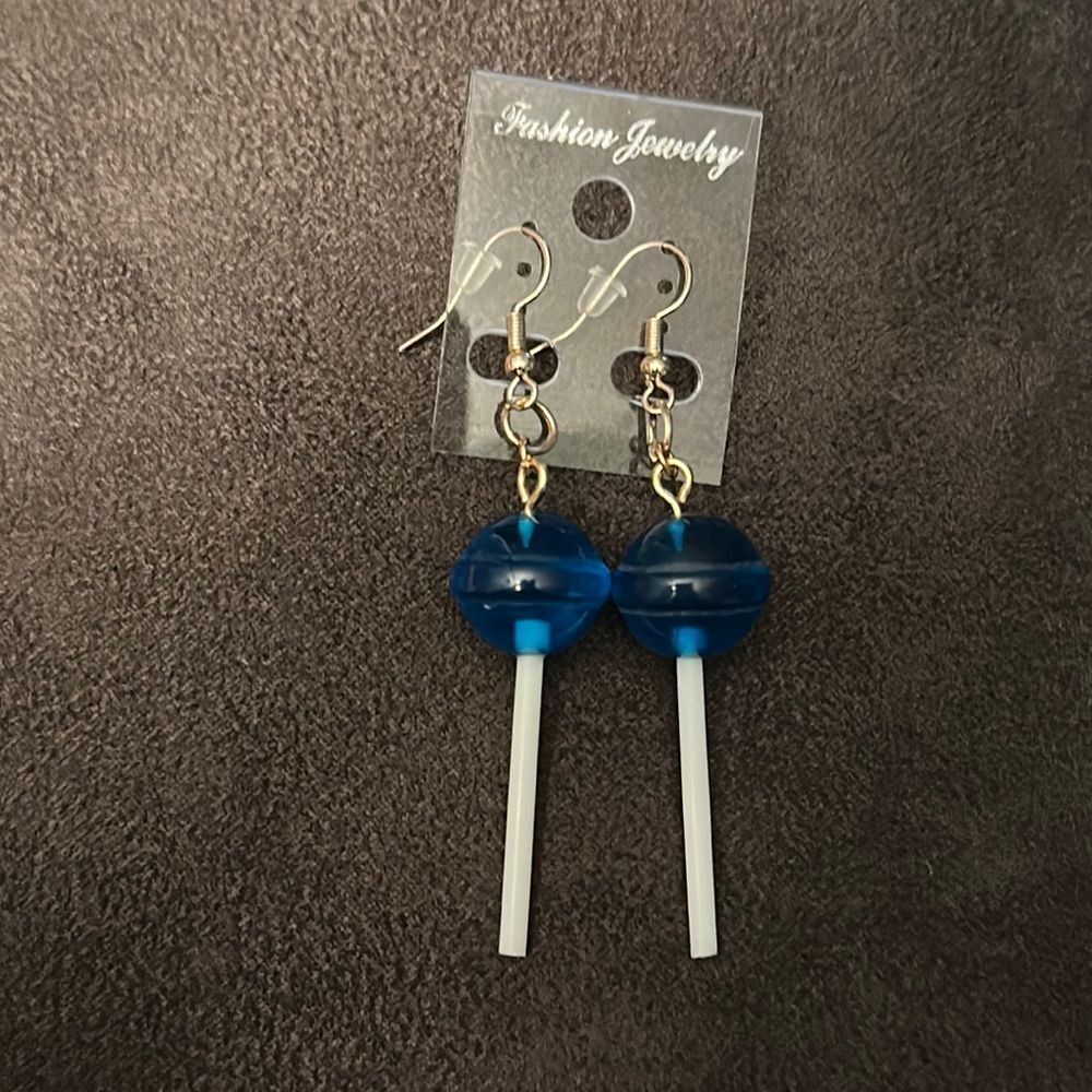 NEW Blue Lollypop Earrings